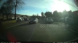 Impatient BWM driver blindly overtakes and ends up causing chaos with oncoming traffic