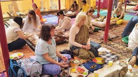 India: Foreigner Devotee performing Yajna for world peace