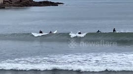 Spain: Herminia brings ideal surfing conditions to Gijón's San Lorenzo beach