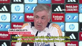 Vinicius Junior to Saudi Arabia? Carlo Ancelotti 'certain' that Brazil star is 'very happy' at Real Madrid