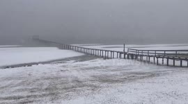 US: Rare Snowstorm in Baytown, Texas