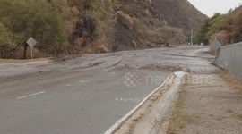 US, Los Angeles: Pacific Palisades Mudflow Covers Palisades Drive in Wildfire Burn Area