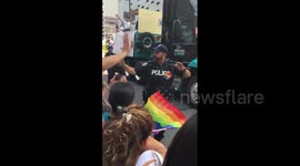 Police officer shows off dance moves at Toronto Pride Parade