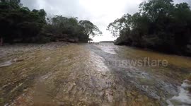 Natural water slide in in Brazil