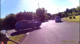 Bicycle near miss on roundabout