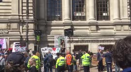 Chilcot Protest outside Methodist Central Hall Westminster