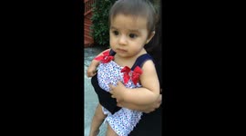 This baby does not like fireworks