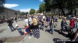 March for Europe - Rather Aggressive pro-EU Man (GoPro)