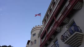 American flag in wind