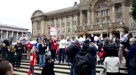 Councillor Majid Mahmood gives speech at 'Keep Corbyn' rally