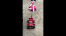 Baby Girl riding Bumbo