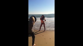 Charlotte Thomson FHM High Street Honey Shooting Swimwear Calendar
