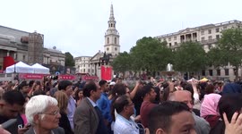Music band plays at Eid London Festival in Trafalgar Square