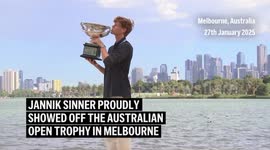 'I am not thinking about other Grand Slams' - Jannik Sinner as he parades his Australian Open trophy in Melbourne