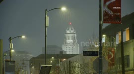 US, Los Angeles: Chinatown Rain
