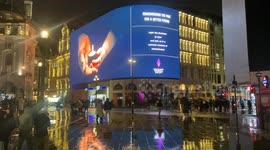 Piccadilly Lights mark Holocaust Memorial Day, London, UK