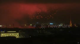 81st anniversary fireworks of deblocade Leningrad over World War II in St Petersburg, Russia