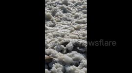 France: Strong Winds From Storm Herminia Whip Up Sea Foam Along Ushant Coastline