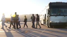 Illegals board Trump deportations flights at Fort Bliss, Texas,