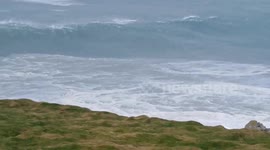 UK: Storm Herminia Causes Powerful Waves Along Cornwall Coast