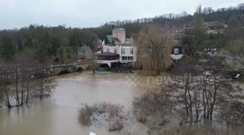 Flooding at Bathampton, Bath and North East Somerset, UK
