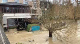 Flooding at Bathampton, Bath and North East Somerset, UK