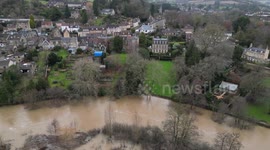 Storm Herminia: Drone footage reveals flooding in Bath