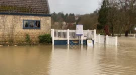 Flooding at Bathampton Mill, Bath and North East Somerset, UK