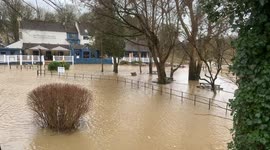 Flooding at Bathampton Mill, Bath and North East Somerset, UK
