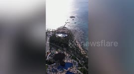 Drone of dolphins in