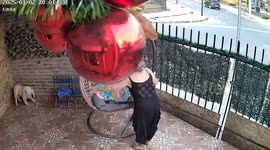 Hanging Chair Falls Over When Woman Sits Down