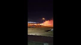 Fire crews battle blaze engulfing plane in South Korea