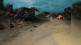 Palestine: Displaced Gazans Set Up Tents Amid Ruins of Their Destroyed Homes