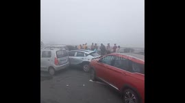 Thick fog causes 60-vehicle pile-up on highway in northern India