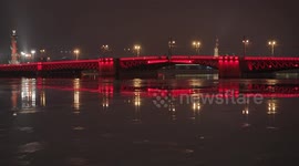 St. Petersburg's Palace Bridge raised to celebrate Chinese New Year for first time