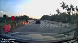 Driver falls asleep and crashes into oncoming pickup truck