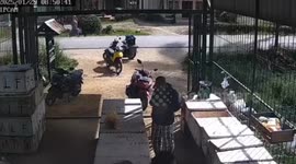 Security guard leaps from his desk as earthquake hits Indonesia