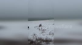 Rare snowfall blankets Orange Beach in Alabama