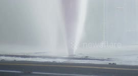 US, Los Angeles: Studio City High Speed Crash Shears Hydrant and Knocks Out Power