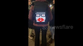 Serbia: One of the participants of the student protest and 24-hour blockade action at Autokomanda in Belgrade