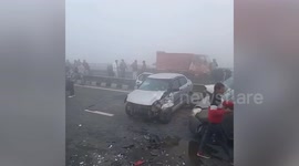 Severe fog causes 60 cars pile up on motorway in India
