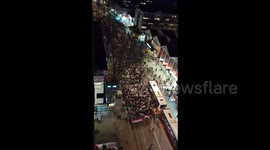 Serbia: Large protest march moves through the streets of Belgrade