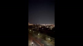 Airport train turns around in moments after helicopter plane crash