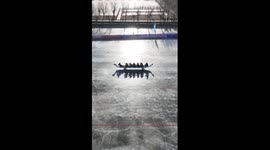 Dragon boat race held on ice in NE China's Shenyang