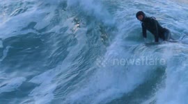 UK weather, Sunny breaks in the South of Britain , After school surfing session, Great Western Beach, Cornwall, UK