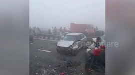Severe fog causes 60 cars pile up on motorway in India
