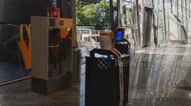 Robot MCD Food Delivering in KLIA International Airport , Kuala Lumpur Malaysia