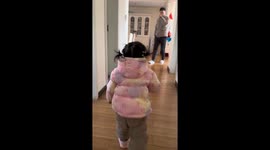 Dad jumps over child in unexpected moment