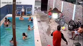 Swimmer accidentally hit by broom end in Argentina