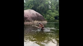 Man attempts backflip but fails spectacularly in Garuva, Brazil